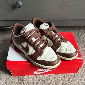 Nike Dunks Chocolate Brown and Cream Sneakers